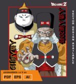 Plantilla diseño de camisetas vectoriales de anime Bola Dragon Maquinas 2