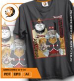 Plantilla diseño de camisetas vectoriales de anime Bola Dragon Maquinas 2 - Imagen 2