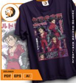 Plantilla diseño de camisetas vectoriales de anime 7 Pecados Zeldris - Imagen 2