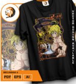 Plantilla diseño de camisetas vectoriales de anime 7 Pecados Meliodas 2 - Imagen 2