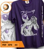 Plantilla diseño de camisetas vectoriales de anime Bola Dragon frezz - Imagen 2