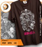 Plantilla diseño de camisetas vectoriales de anime Ataque 5 - Imagen 2