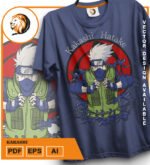 Plantilla diseño de camisetas vectoriales de anime Naruto kakashi - Imagen 2