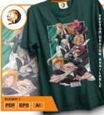 Plantilla diseño de camisetas vectoriales de anime Bleach 3 - Imagen 2