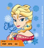 Plantilla diseño de camisetas vectoriales elsa
