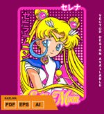 Plantilla diseño de camisetas vectoriales de anime marineras 2