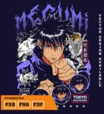 Plantilla de diseño de camiseta  fushiguro