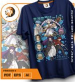 Plantilla diseño de camisetas vectoriales de anime Frieren 2 - Imagen 2