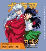 Plantilla diseño de camisetas vectoriales de anime Inuyasha 5