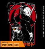 Plantilla diseño de camisetas vectoriales de anime Naruto Obito 2