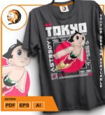 Plantilla de diseño de camiseta vectorial Astro Boy - Imagen 2