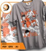 Plantilla diseño de camisetas vectoriales de anime slam akagi - Imagen 2
