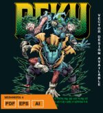 Plantilla diseño de camisetas vectoriales de anime My Heroe Midoriya 2