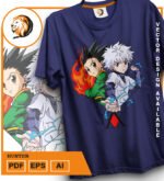 Plantilla diseño de camisetas vectoriales de anime Hunter - Imagen 2