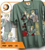 Plantilla diseño de camisetas vectoriales de anime familia espia loid - Imagen 2