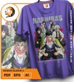 Plantilla diseño de camisetas vectoriales de anime Demon 8 - Imagen 2