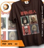 Plantilla diseño de camisetas vectoriales de anime Ataque 6 - Imagen 2