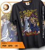 Plantilla diseño de camisetas vectoriales de anime yu gi 2 - Imagen 2