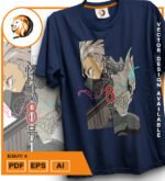 Plantilla diseño de camisetas vectoriales de anime Kaiju 2 - Imagen 2
