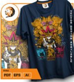Plantilla diseño de camisetas vectoriales de anime yu gi - Imagen 2