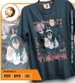 Plantilla diseño de camisetas vectoriales de anime Jujutsu 5 - Imagen 2