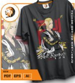 Plantilla diseño de camisetas vectoriales de anime revengers ken - Imagen 2