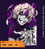 Plantilla diseño de camisetas vectoriales de anime Dan