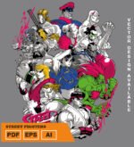 Plantilla diseño de camisetas vectoriales Street f