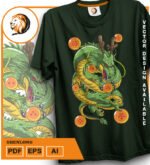 Plantilla diseño de camisetas vectoriales de anime Bola Dragon sheng - Imagen 2