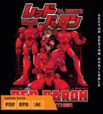 Plantilla diseño de camisetas vectoriales de baron rojo