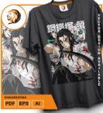 Plantilla diseño de camisetas vectoriales de anime Demon Haganezuka - Imagen 2