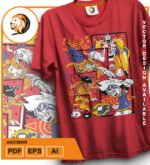 Plantilla diseño de camisetas vectoriales de anime Digi agumon - Imagen 2