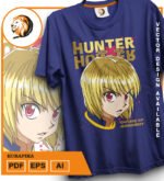 Plantilla diseño de camisetas vectoriales de anime Hunter Kurapika - Imagen 2