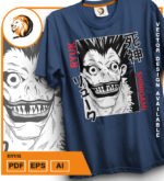 Plantilla diseño de camisetas vectoriales de anime Death - Imagen 2
