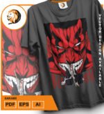 Plantilla diseño de camisetas vectoriales de anime Bleach Zaraki - Imagen 2