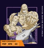 Plantilla diseño de camisetas vectoriales de anime Bola Dragon evil m