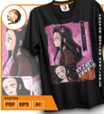 Plantilla diseño de camisetas vectoriales de anime Demon Nezuko - Imagen 2