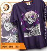 Plantilla diseño de camisetas vectoriales de anime Dan - Imagen 2