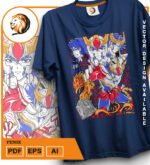 Plantilla diseño de camisetas vectoriales de anime Caballeros fenix - Imagen 2