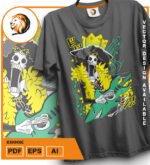 Plantilla diseño de camisetas vectoriales de anime Una Pieza Brook - Imagen 2