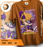 Plantilla diseño de camisetas vectoriales de anime My Heroe Katsuki - Imagen 2