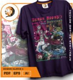 Plantilla diseño de camisetas vectoriales de anime Demon 9 - Imagen 2
