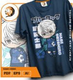 Plantilla diseño de camisetas vectoriales de anime Blue Nagi 2 - Imagen 2