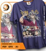 Plantilla diseño de camisetas vectoriales de anime Demon Uzui - Imagen 2