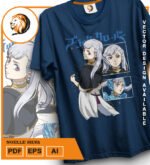 Plantilla diseño de camisetas vectoriales de anime Black Noelle - Imagen 2
