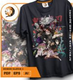 Plantilla diseño de camisetas vectoriales de anime Demon 3 - Imagen 2