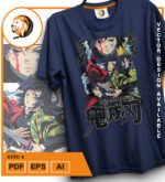 Plantilla diseño de camisetas vectoriales de anime Demon Giyu 2 - Imagen 2