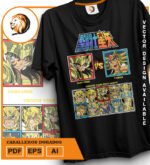 Plantilla diseño de camisetas vectoriales de anime Caballeros 12 - Imagen 2