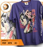 Plantilla de diseño de camiseta vectorial Astro Boy 2 - Imagen 2