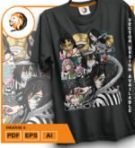 Plantilla diseño de camisetas vectoriales de anime Demon Obanai 2 - Imagen 2